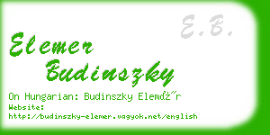 elemer budinszky business card